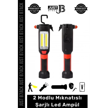 #MıknatıslıLamba 2 Modlu Kauçuk Mıknatıs Sabitlenir Asılabilir 220V Şarjlı Kamp Ev Ofis Led Ampül