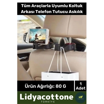 Oto Koltuk Arkası Telefon Tutucu Askılık Tablet Tutucu Organizer Askılıklı