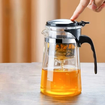 Isıya Dayanıklı Cam Gövde Paslanmaz Çelik Filtre Basmalı Demleme Otomatik Basmalı Demlik 900 ml