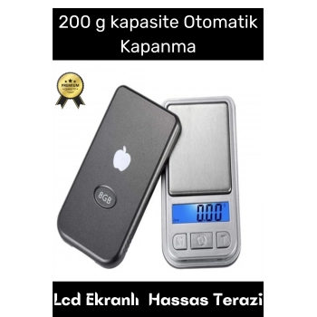 Otomatik Kapanma Kalibrasyon Lcd Ekranlı Tartı 200 G Kapasite 0.01 Hassasiyet Hassas Cep Terazisi