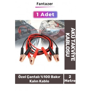 Özel Çantalı %100 Bakır Kalın Kablo 1200 Amper Güçlü Oto Akü Takviye Hızlı Şarj Kablosu 2 Metre