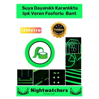 Özel Karanlıkta Işık Veren Yansıyan 12 Metre Fosforlu Yeşil Şerit Kendinden Yapışkan Reflektör Bant