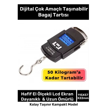 Özel Lcd Ekran Seyahat Bavul Ağırlık Tartı Dijital Çok Amaçlı Taşınabilir El Ölçekli Bagaj Tartısı