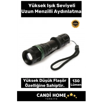 Özel Seri 3 Adet 3 Modlu Selektörlü 130 Lümen Beyaz Aydınlatma Pilli Zoomlu Q5 LED Güçlü El Feneri