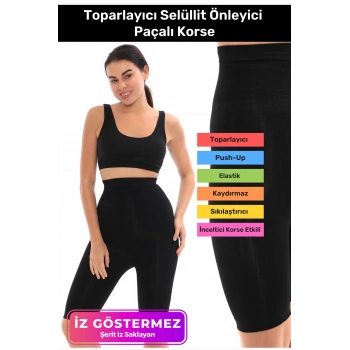 Özel Seri Doğum Sezeryan Sonrası Vücut Kaymaz Silikonlu Toparlayıcı Selüllit Önleyici Paçalı Korse