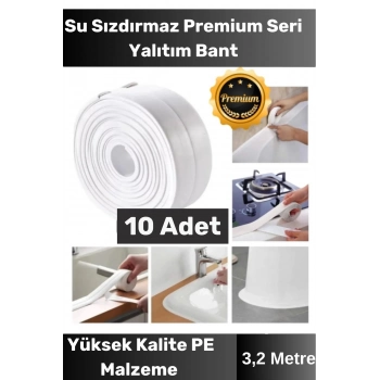 Özel Seri Premium Su Geçirmez Sızdırmaz Lavabo Küvet Yağ Nem Küf Önler 3.2m 10 Adet İzolasyon Bant