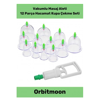 Özel Üretim Canlandırıcı Selülit Çatlak Giderici Vakumlu Masaj Aleti 12li Kupa Çekme Hacamat Seti