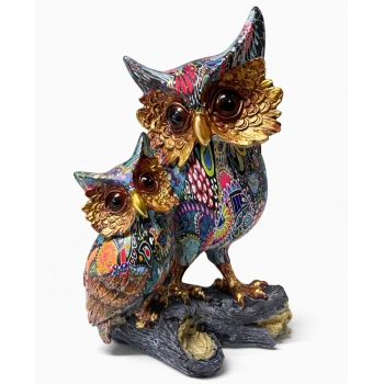 #Baykuş Bilgelik Sembolü Dayanıklı Dekoratif Ev Ofis Heykelcik Özel Tasarım Polyester İkili Baykuş