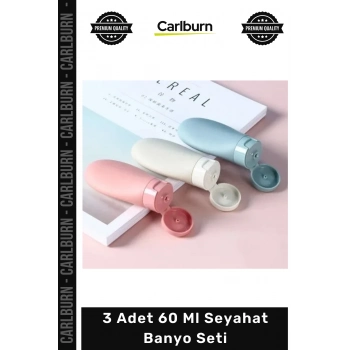 Özel Üretim 3 Adet 60 Ml Sızdırmaz Boş Şişe Şeffaf Kozmetik Şampuan Taşıma Seyahat Banyo Seti