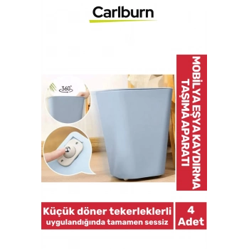 Özel Üretim 360 Derece Küçük Döner Tekerlekli Yapışkanlı Mobilya Eşya Kaydırma Taşıma Aparatı 4 Adet