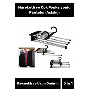 Özel Üretim Dayanıklı Dolap Organizer Hareketli Çok Fonksiyonlu Pantolon Askılığı 5 In 1ASKI