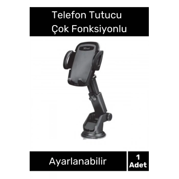 Özel Üretim Dayanıklı Vantuzlu Sağlam Çok Fonksiyonlu 360 Derece Dönebilen Teleskopik Telefon Tutucu
