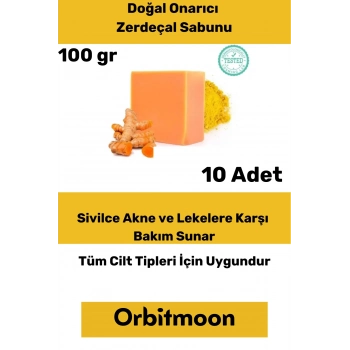 Özel Üretim Doğal El Yüz Saç Vücut Güzel Koku Leke Karşıtı Orijinal Zerdeçal Ekstraktı Sabun 10 Adet