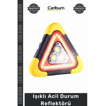 Özel Üretim Güneş Enerjili Solar USB Şarjlı Powerbank Özellikli LED Trafik Işıklı Acil Durum Reflektörü