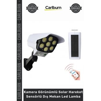 Özel Üretim IP65 Su Geçirmez Güvenlik Kamera Görünümlü Solar Hareket Sensörlü Dış Mekan Led Lamba