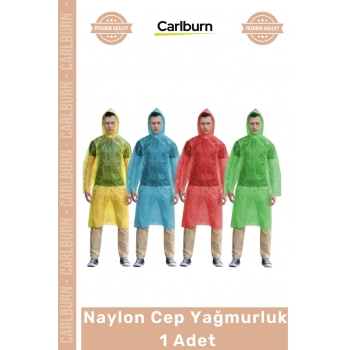 Özel Üretim Kapüşonlu Çıtçıtlı Pratik Şeffaf Kaliteli Acil Durum Konser Miting Naylon Cep Yağmurluk - 1 Adet