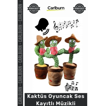 Özel Üretim Konuşan Dans Eden Sese Duyarlı Eğitici Peluş Bebek Kaktüs Oyuncak Ses Kayıtlı Müzikli