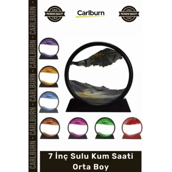 Özel Üretim Modern Dekoratif Cam Hareketli Sahra Ofis Hediyesi 7 İnç 18x12 Sulu Kum Saati Orta Boy