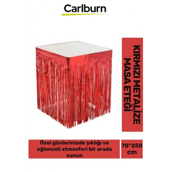 Özel Üretim Püsküllü Işıltılı Doğum Günü Cinsiyet Parti Eğlence 70*250cm Metalize Masa Eteği