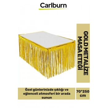 Özel Üretim Püsküllü Işıltılı Doğum Günü Cinsiyet Parti Eğlence 70*250cm Metalize Masa Eteği