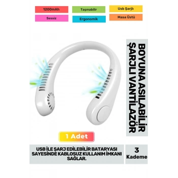 Özel Üretim Sessiz Eller Serbest Boyuna Asılabilir Şarjlı 3 Kademeli Vantilatör Klima Soğutucu Fan