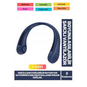 Özel Üretim Sessiz Eller Serbest Boyuna Asılabilir Şarjlı 3 Kademeli Vantilatör Klima Soğutucu Fan