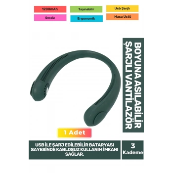 Özel Üretim Sessiz Eller Serbest Boyuna Asılabilir Şarjlı 3 Kademeli Vantilatör Klima Soğutucu Fan