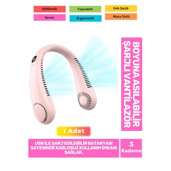 Özel Üretim Sessiz Eller Serbest Boyuna Asılabilir Şarjlı 3 Kademeli Vantilatör Klima Soğutucu Fan