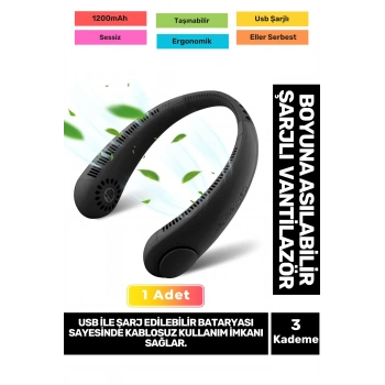 Özel Üretim Sessiz Eller Serbest Boyuna Asılabilir Şarjlı 3 Kademeli Vantilatör Klima Soğutucu Fan