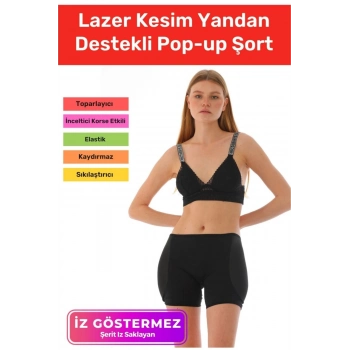 Özel Üretim Toparlayıcı Sıkılaştırıcı İz Göstermez Şekillendirici Yandan Destekli Kadın Pop-Up Şort