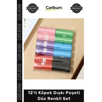 #Petshop Dayanıklı Sızdırmaz Hijyenik Pratik Ekonomik Rulo 12li Köpek Dışkı Poşeti Düz Renkli Set
