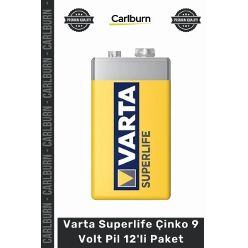 #Pil Kaliteli 6F22 Çinko Karbon Güvenilir Güç Kaynağı Superlife Çinko 9 Volt Pil 12li Paket