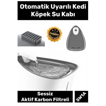 Premium 5W1A Adaptörlü Otomatik Uyarılı Aktif Karbon Filtreli Sessiz Uyarılı Kedi Köpek Su Kabı