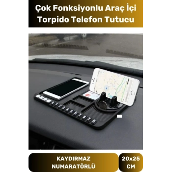 Premium Araç Içi Kaydırmaz Torpido Organizeri Numaratör Çizdirmez Çok Fonksiyonlu Araba