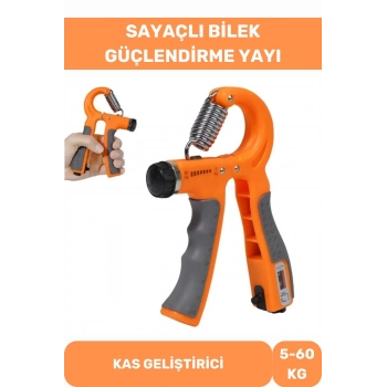 Premium El Kol Bilek Güçlendirici Kas Yapma Egzersiz Aleti Sayaçlı Direnç Yayı 5-60 Kg.
