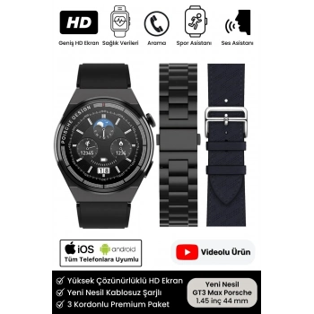 Premium Full HD Ios Android Uyumlu GT3 Max Spor Sağlık Sensörlü Watch 3 Kordonlu Akıllı Saat