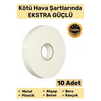 Premium Güç Kolay Uygulama Uzun Ömürlü Kuvvetli Yapışkan İz Bırakmaz 10 Adet Çift Taraflı Köpük Bant