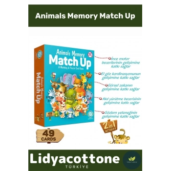 Premium Hafıza Güçlendiren Zeka Geliştirici Çocuk El Göz Kordinasyonu Animals Memory Match Up