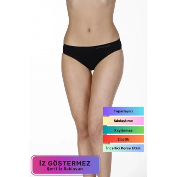 Premium İnceltici Sıkılaştırıcı Toparlayıcı İz Göstermeyen Düşük Bel Siyah Dikişsiz Slip Korse