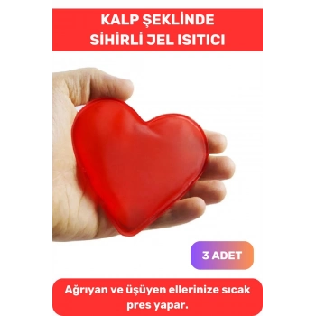 Premium Kalp Şeklinde El Isıtıcısı Kış Kayak Soğuk Sihirli Jel Torba Kalpli Cep Sobası 3lü Set