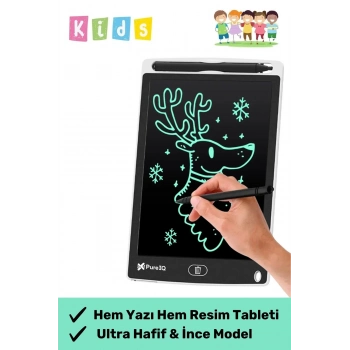 Premium Lcd Ekranlı Kalemli Dijital Çizim Tableti Yazı Tahtası Boyama Resim 8,5 Inç Akıllı Tablet
