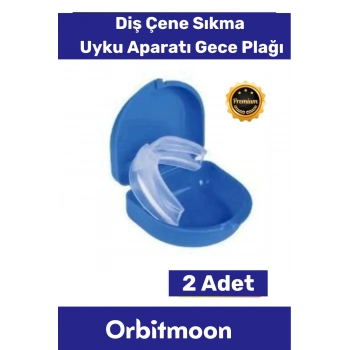 Premium Özel Seri Gece Plağı Çene Diş Sıkma Gıcırdatma Önleyici Koruyucu Diş Aparatı 2 Adet