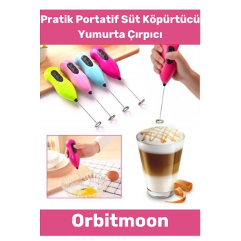 Premium Portatif Çelik Uçlu Kahve Sos Krema Mama Süt Köpürtücü Yumurta Çırpıcı Pilli Mini Mikser