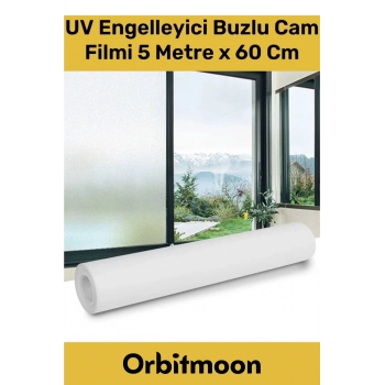 Premium Seri İz Bırakmayan İç Göstermeyen Yapışkan UV Engelleyici Buzlu Cam Filmi 5 Metre x 60 Cm