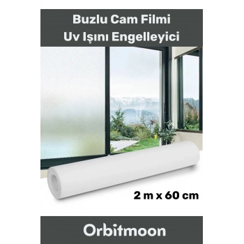 Premium Seri İz Bırakmaz İç GöstermeZ Yapışkan UV Engelleyici Buzlu Cam Filmi 2 Metre x 60 Cm
