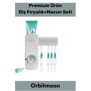 Premium Seri Pratik Yapışkanlı Her Tip Macunla Uyumlu Diş Macunu Sıkacağı 5 Adet Fırçalık Askı Seti