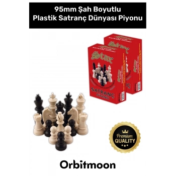 Premium Seri Şah Boyu 95mm Eksik Takımı Tamamlama Uyumlu Orta Plastik Satranç Dünyası Piyonu