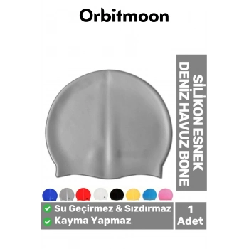 Premium Seri Su Geçirmez Sızdırmaz Kaymaz Silikon Yüzücü Elastik Yüzme Şapkası Havuz Deniz Bonesi