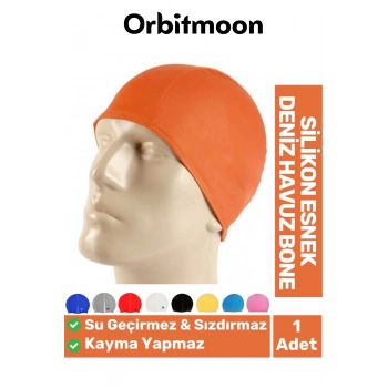 Premium Seri Su Geçirmez Sızdırmaz Kaymaz Silikon Yüzücü Elastik Yüzme Şapkası Havuz Deniz Bonesi