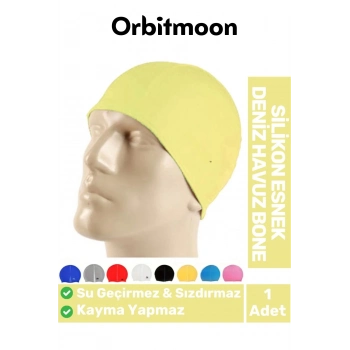 Premium Seri Su Geçirmez Sızdırmaz Kaymaz Silikon Yüzücü Elastik Yüzme Şapkası Havuz Deniz Bonesi
